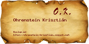 Ohrenstein Krisztián névjegykártya
